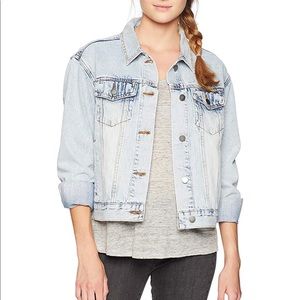 Bleached Light Wash Oversized Denim Jacket